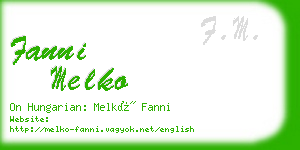 fanni melko business card